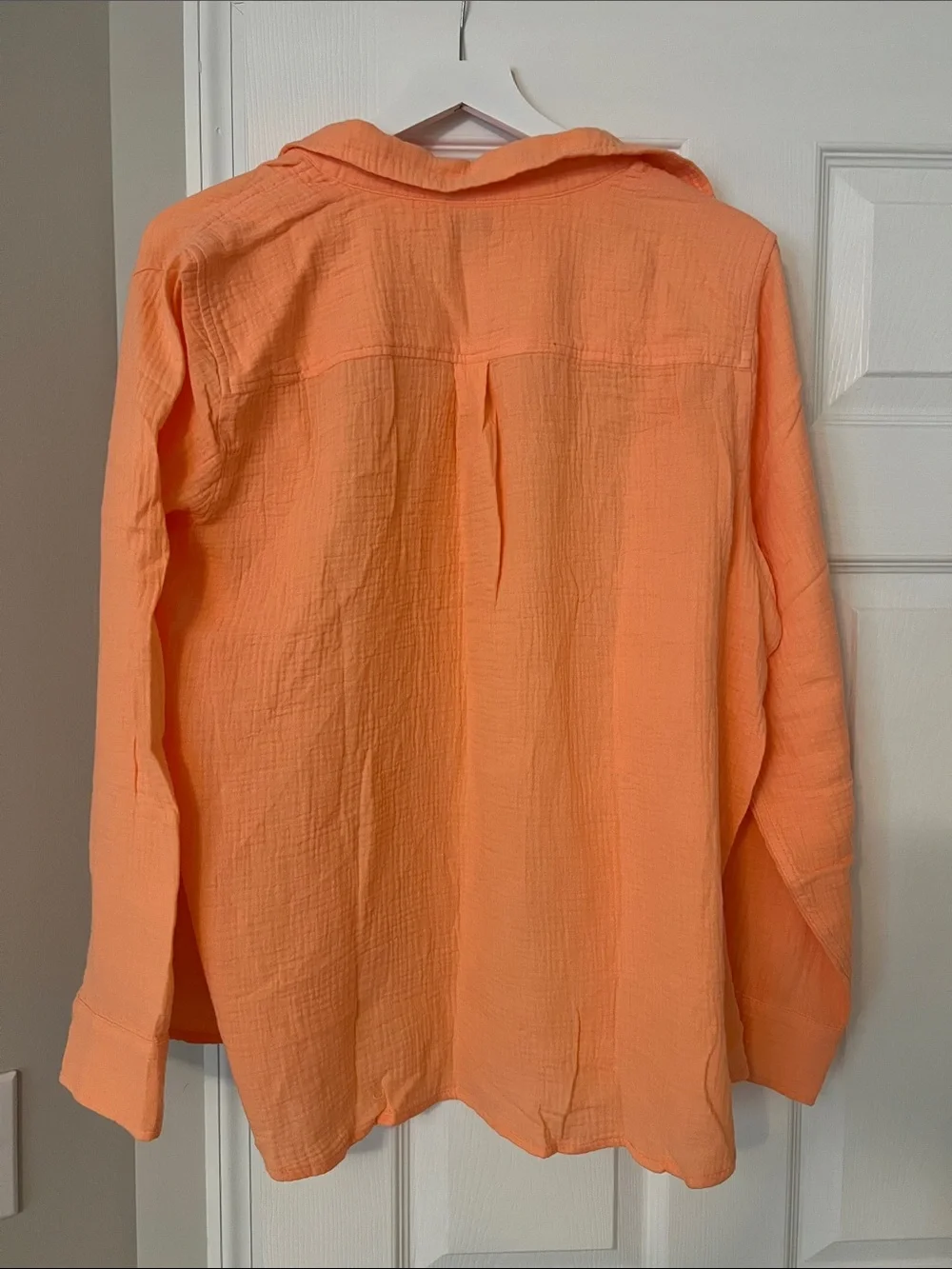 J. Crew Lightweight Orange Button-Up Shirt Jacket